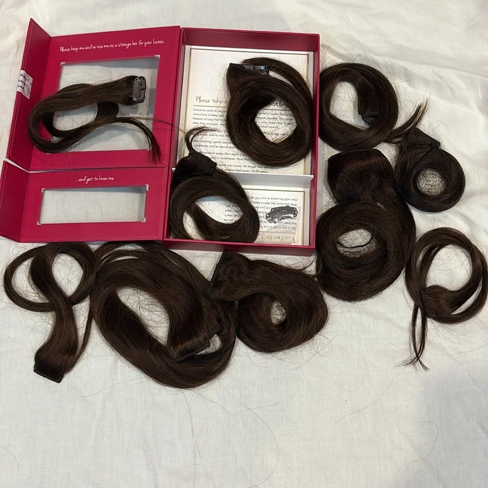 Luxy Chocolate Brown Brunette 10pc 20in 160g Hair Clip In Extensions Color 4